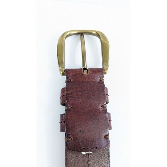 LRL Dark Brown Burgundy Genuine Leather Belt 36-40 In Lauren Ralph Lauren 38 In main image 11